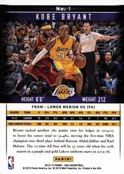 2014-15 Panini Gala #1 Kobe Bryant #/79