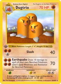 pokemon Base Set (Shadowless) Dugtrio