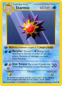 pokemon Base Set (Shadowless) Starmie