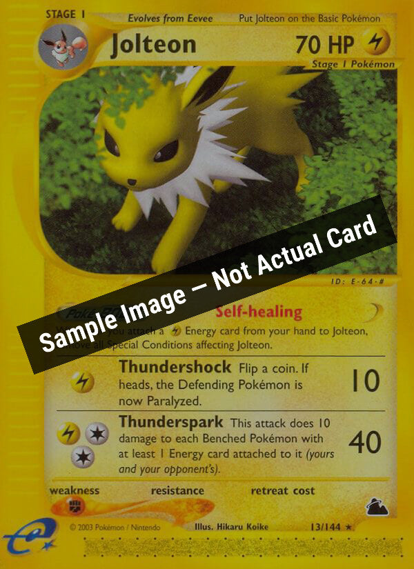 Pokemon,Skyridge,Jolteon (13) - 013/144,Normal,Heavily Played — Sample Image, Not Actual Card