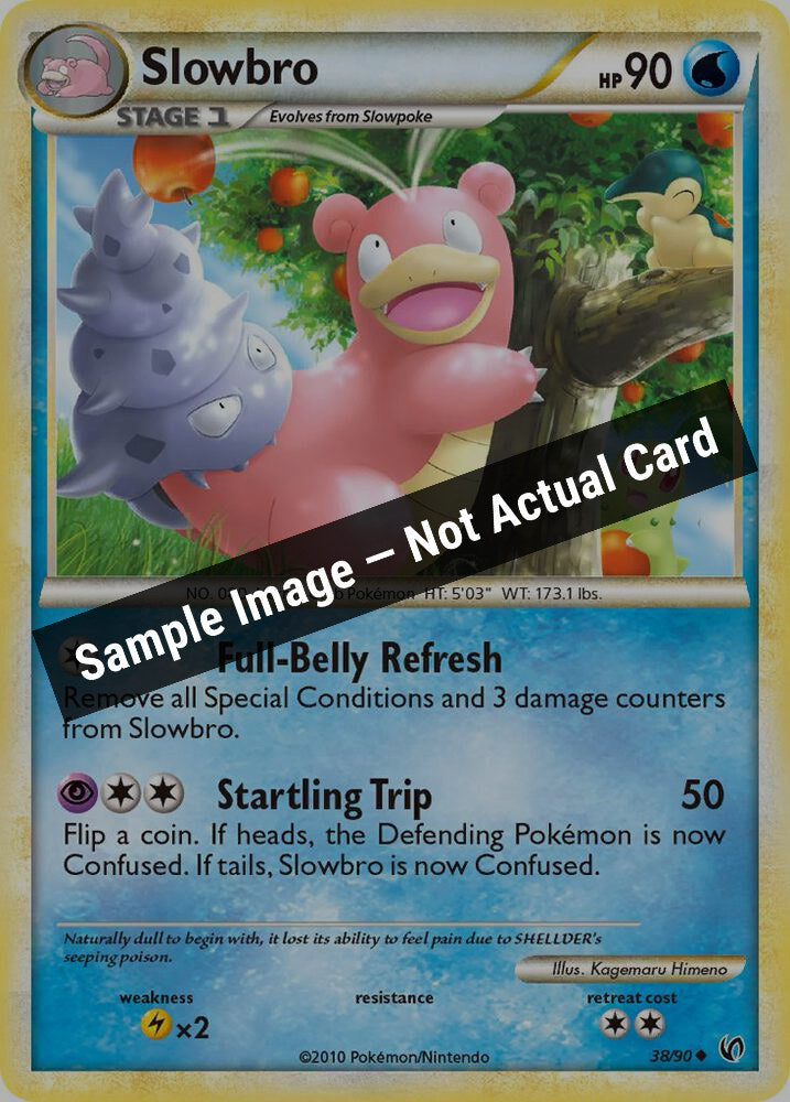 Pokemon,Undaunted,Slowbro - 38/90,Reverse Holofoil,Lightly Played — Sample Image, Not Actual Card