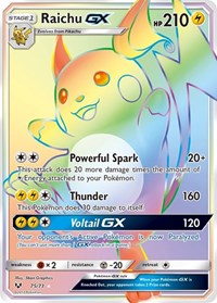 pokemon Shining Legends Raichu GX (Secret)