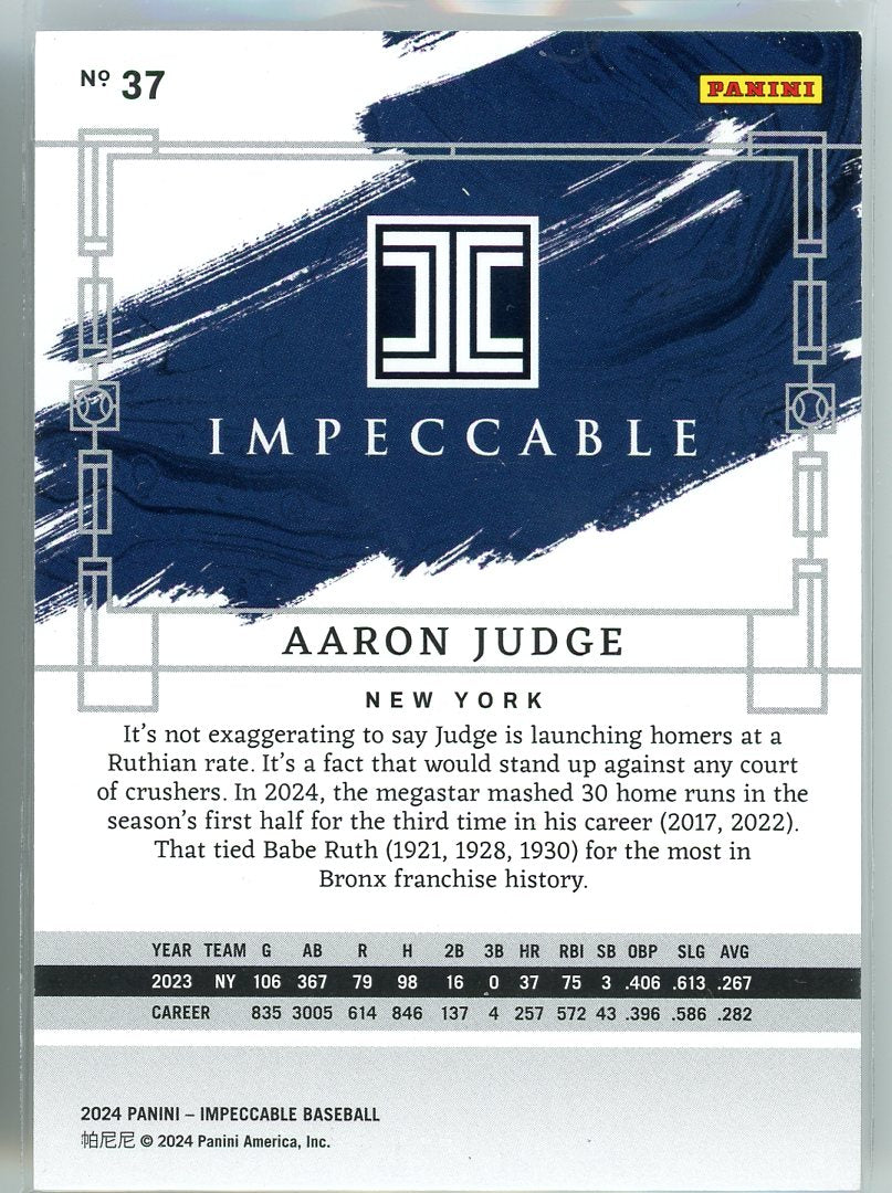 2024 Panini Impeccable #37 Aaron Judge /99