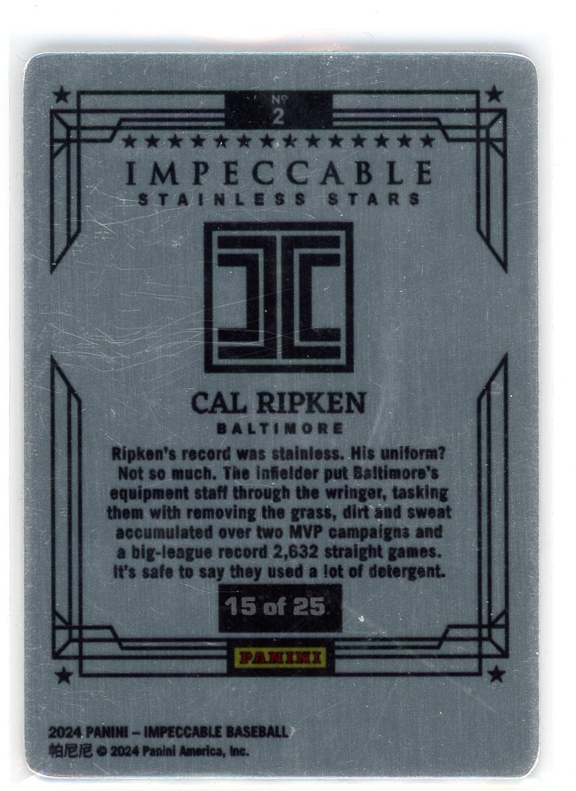 2024 Panini Impeccable #2 Cal Ripken Stainless Stars