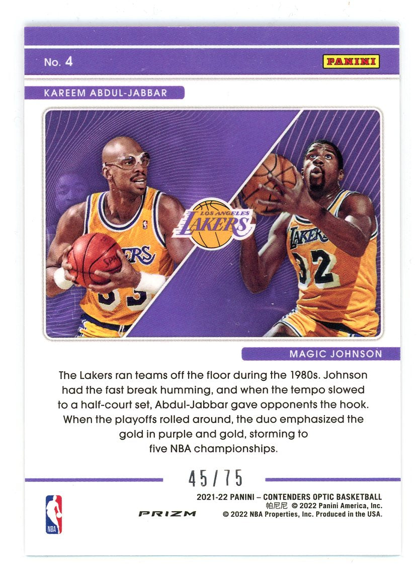 2021 Panini Contenders Optics Kareem Abdul-Jabbar/ Magic Johnson Tandems
