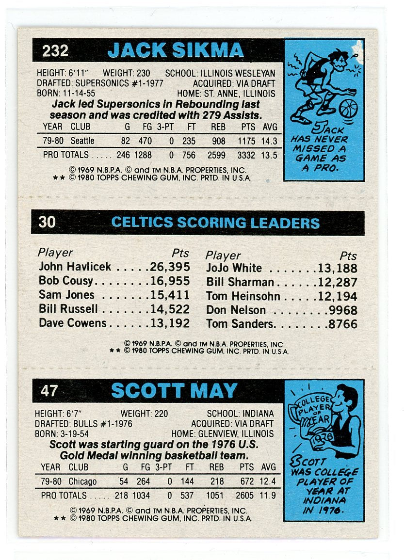 1980-81 Topps #34 / 139 / 174 Larry Bird / Julius Erving / Magic Johnson