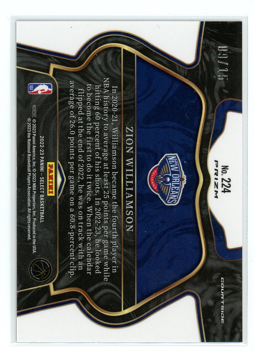 2022-23 Panini Select #224 Zion William Courtside /15