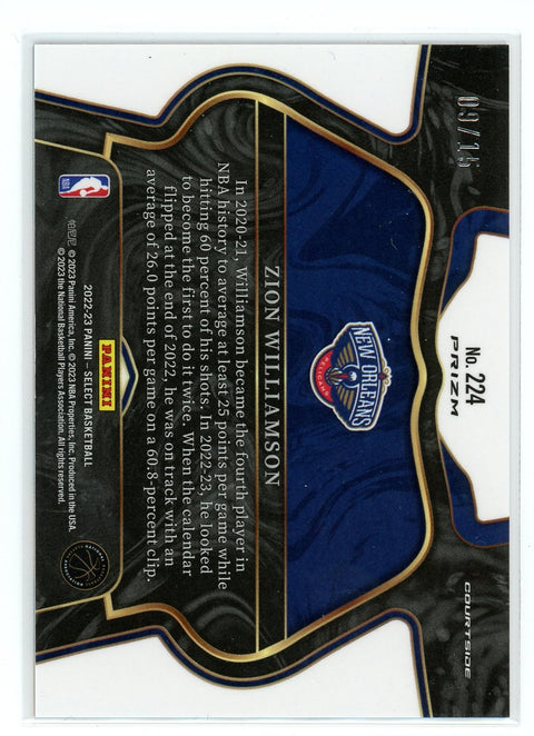 2022-23 Panini Select #224 Zion William Courtside /15