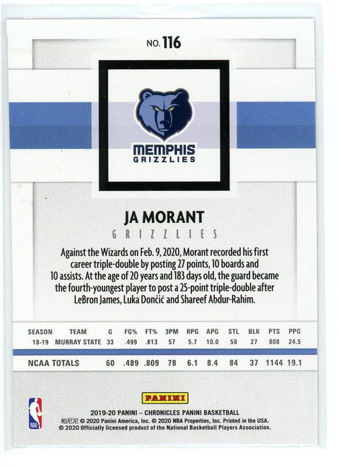 2019-20 Panini Chronicles #116 Ja Morant
