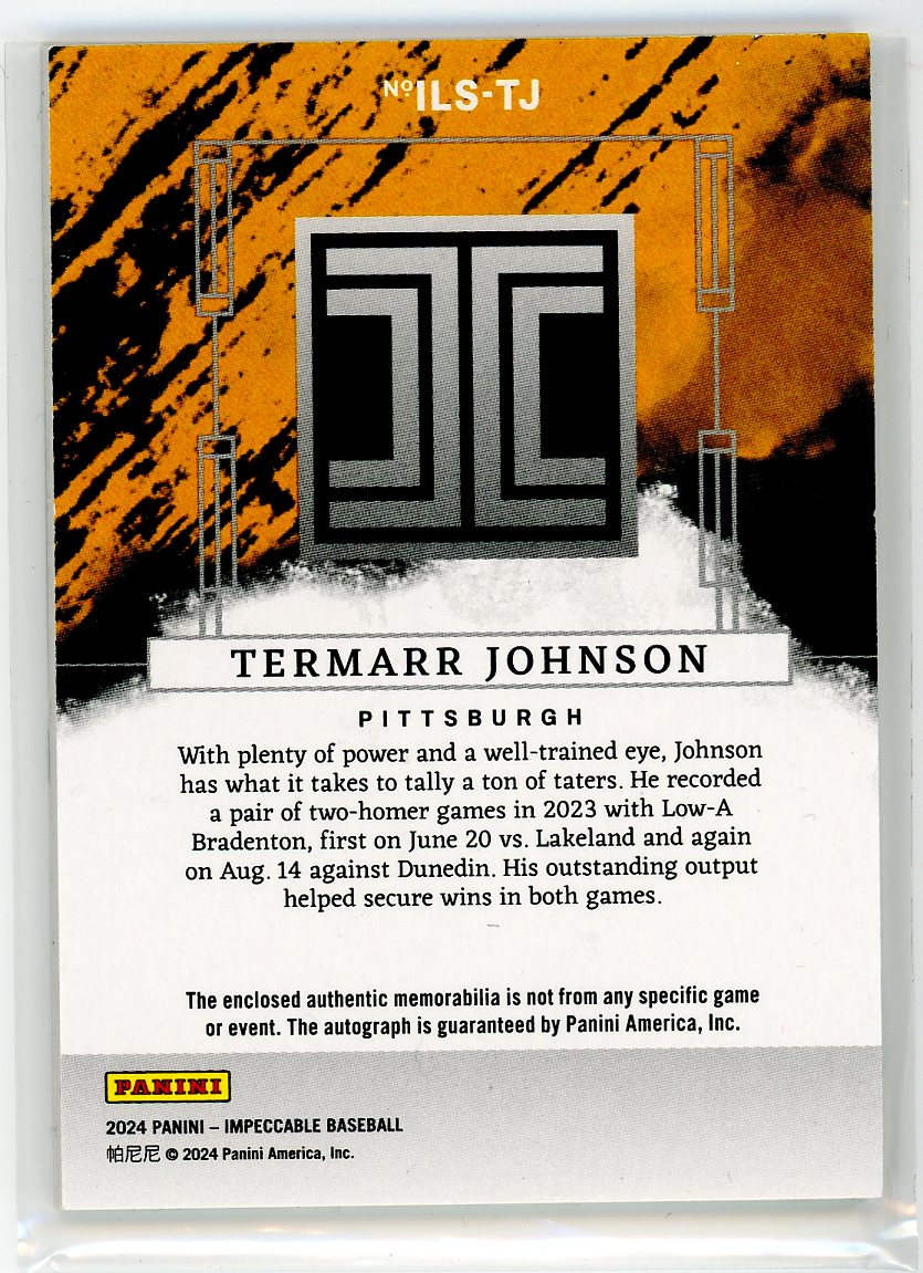 2024 Panini Impeccable #ILS-TJ Termarr Johnson Lumbar Signatures