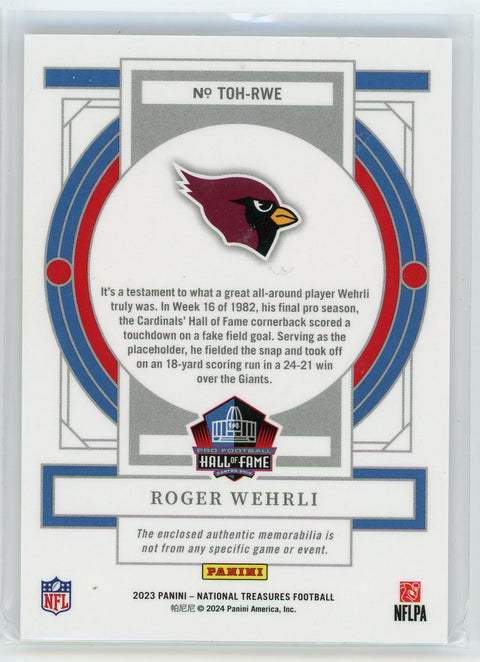 2023 National Treasures #TOH-RWE Roger Wehrli Treasures of the Hall Patch