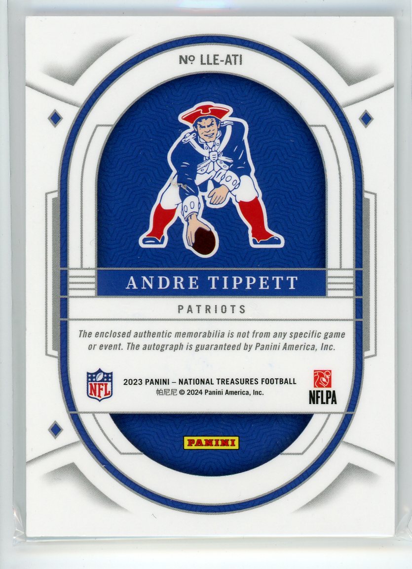 2023 Panini National Treasures #LLE-ATI Andre Tippet Lasting Legacies Patch Auto