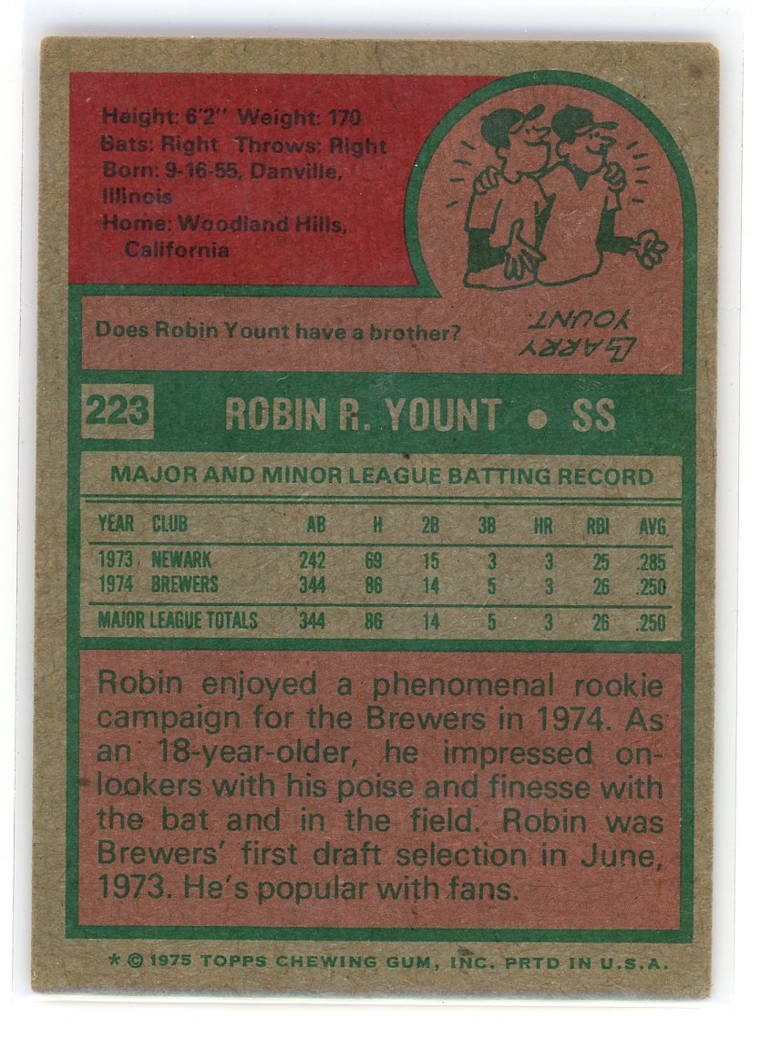 1975 Topps #223 Robin Yount