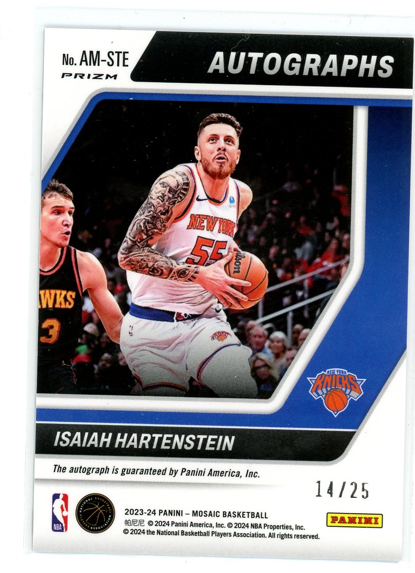 2023-24 Panini Mosiac #AM-STE Isaiah Hartenstein White Sparkle Prizm /25