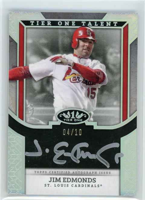 2024 Topps #TITA-JE Jim Edmonds Tier One Talent Auto /10