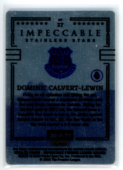2022-23 Panini Impeccable #27 Dominic Calvert-Lewin Stainless Star /71