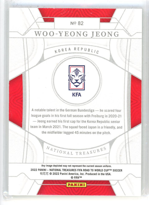 2022 Panini National Treasures #82 Woo-Yeong Jeong Fifa Road to World Cup /99