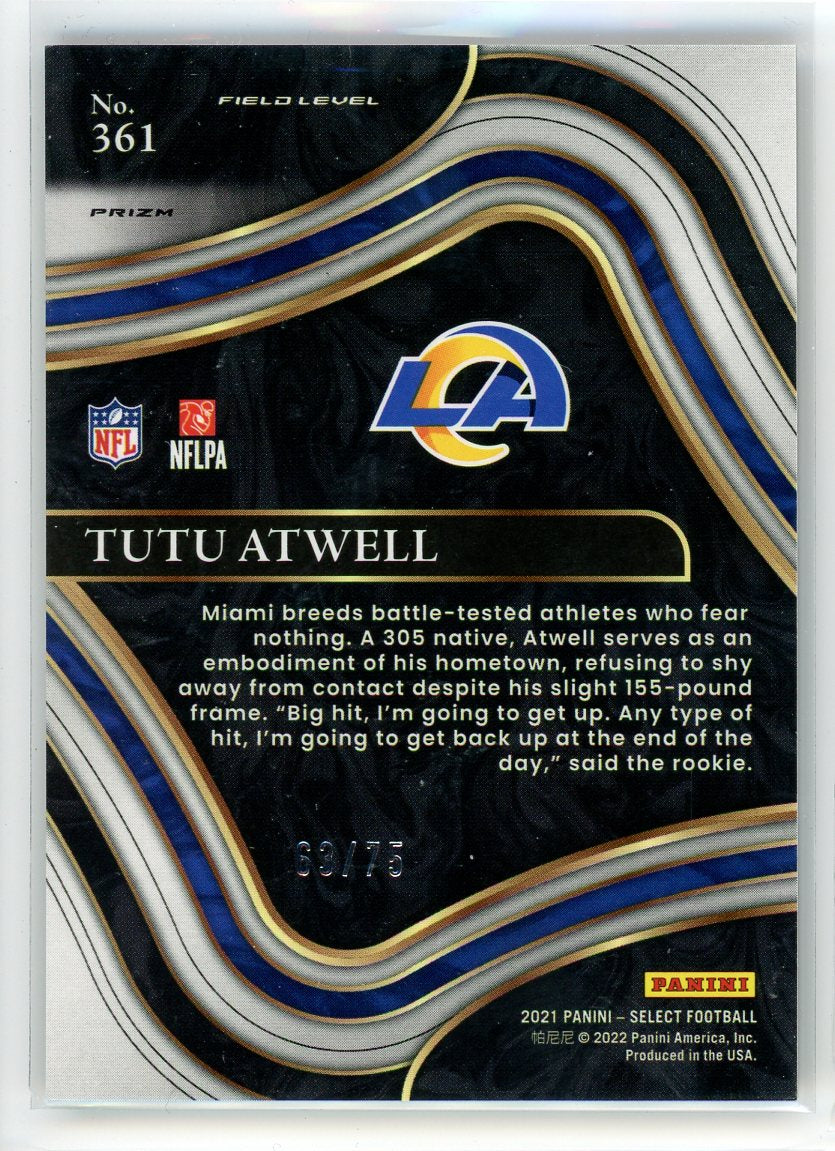 2021 Panini Select #361 Tutu Atwell Field Level /75