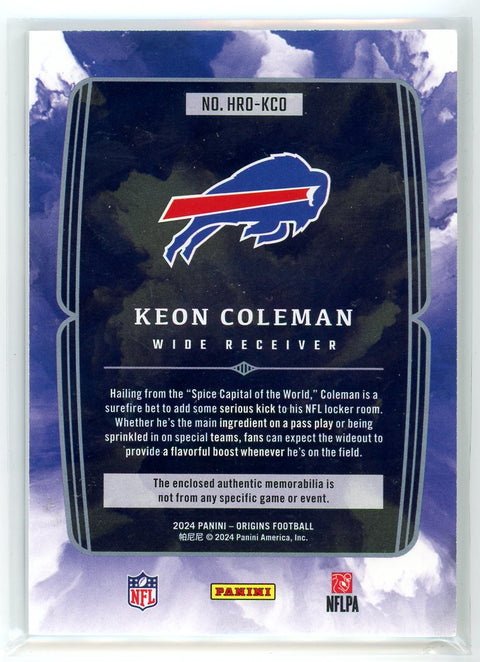 2024 Panini Origins #HRO-KCO Keon Coleman Hometown Roots Patch /49