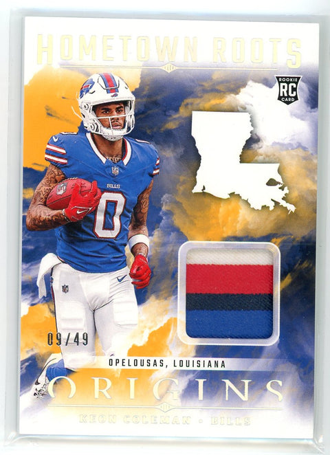 2024 Panini Origins #HRO-KCO Keon Coleman Hometown Roots Patch /49