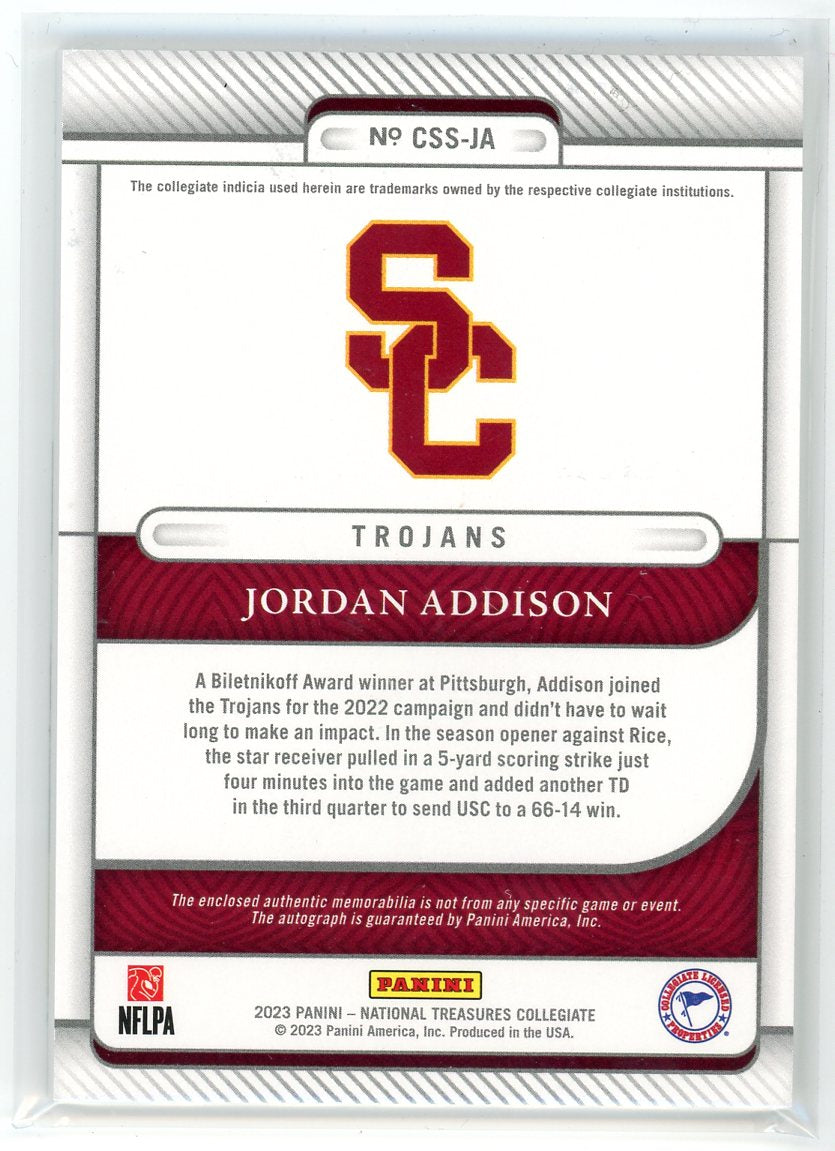 2023 Panini National Treasures #CSS-JA Jordan Addison Patch Auto /39