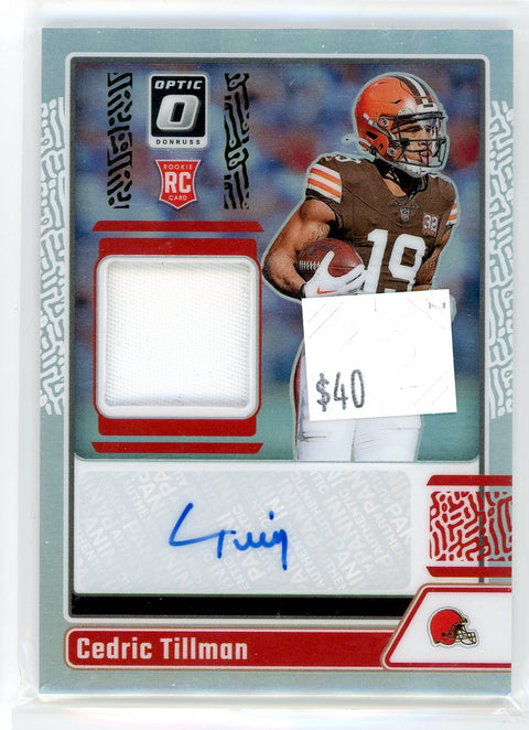 2023 Donruss Optic #RPA-CT Cedric Tillman Prizm Patch Auto /25