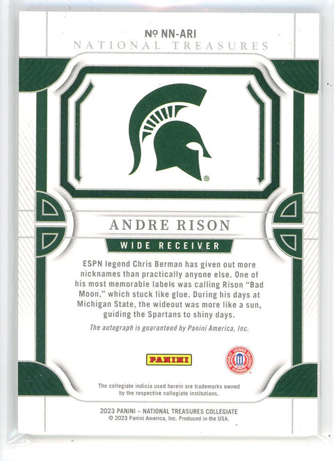 2023 Panini National Treasures #NN-ARI Andre Rison Notable Nicknames auto /25
