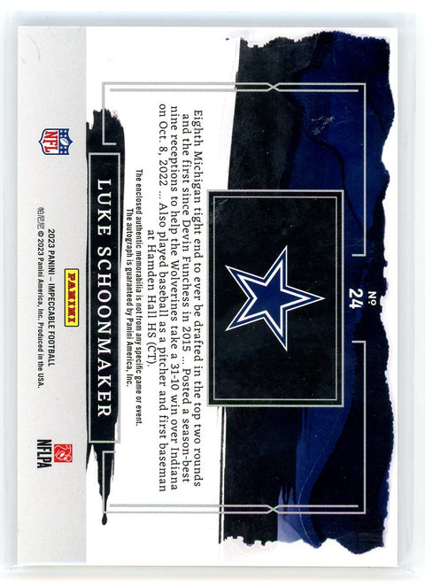 2023 Panini Impeccable #24 Luke Schoonmaker Elegance Patch Auto