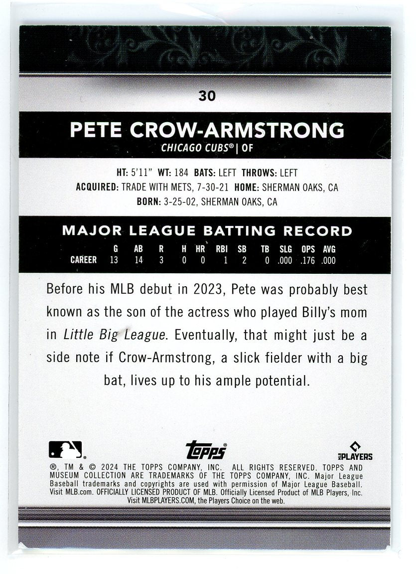 2024 Topps Museum Collection #30 Pete Crow-Armstrong Purple /99