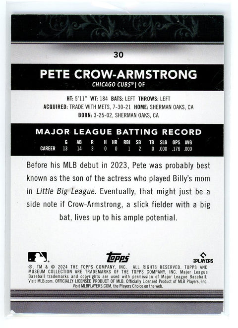2024 Topps Museum Collection #30 Pete Crow-Armstrong Purple /99