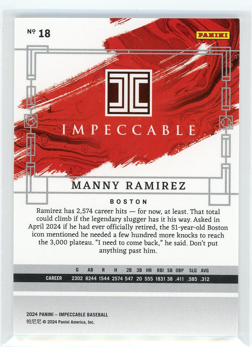 2024 Panini Impeccable #18 Manny Ramirez /60