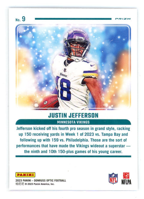 2023 Donruss Optic #9 Justin Jefferson Mythical Prizm
