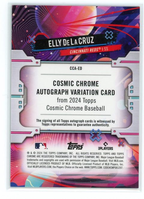2024 Cosmic Chrome #CCA-ED Elly De La Cruz Autograph Green Speckle Refractor