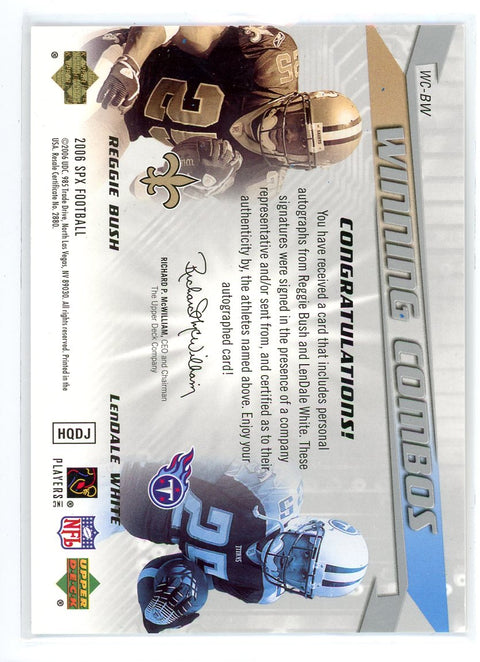 2006 Upper Deck #WC-BW Reggie Bush/LenDale White Winning Combos /50