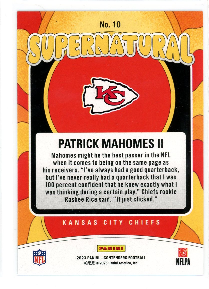 2023 Panini Contenders #10 Patrick Mahomes II Supernatural