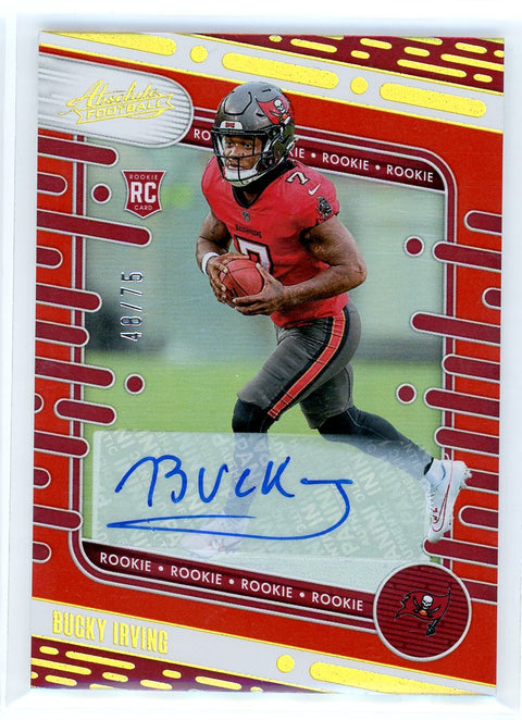 2024 Panini Absolute #186 Bucky Irving Red Rookie Auto /75