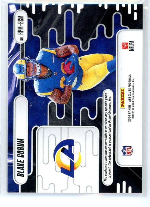 2024 Panini Absolute #RPM-BCM Blake Gorum Rookie Premier Patch Auto /399