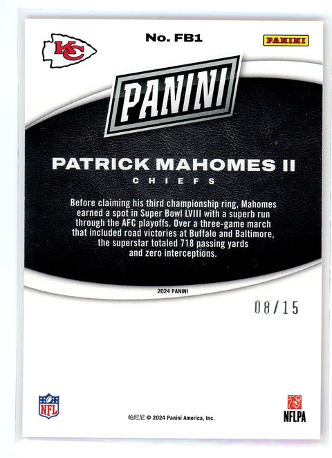 2024 Panini Black Friday #FB1 Patrick Mahomes Orange /15