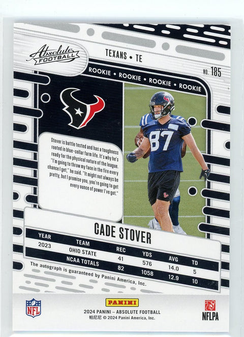 2024 Panini Absolute #185 Cade Stover Rookie Auto /299