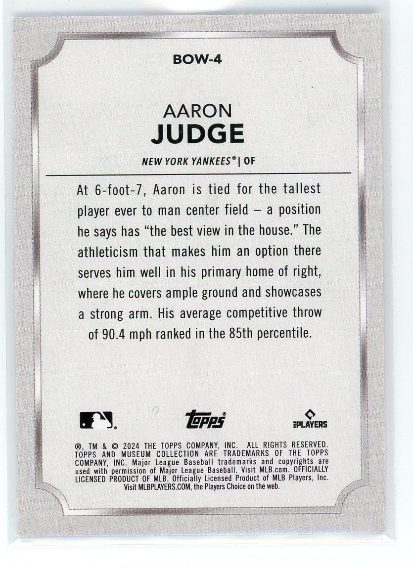 2024 Topps Museum #BOW-4 Aaron Judge