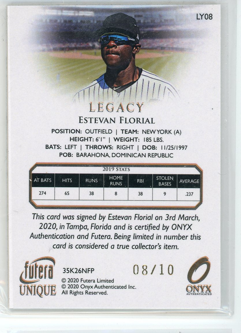2020 Futera Unique #LY08 Estavam Florial Auto /10