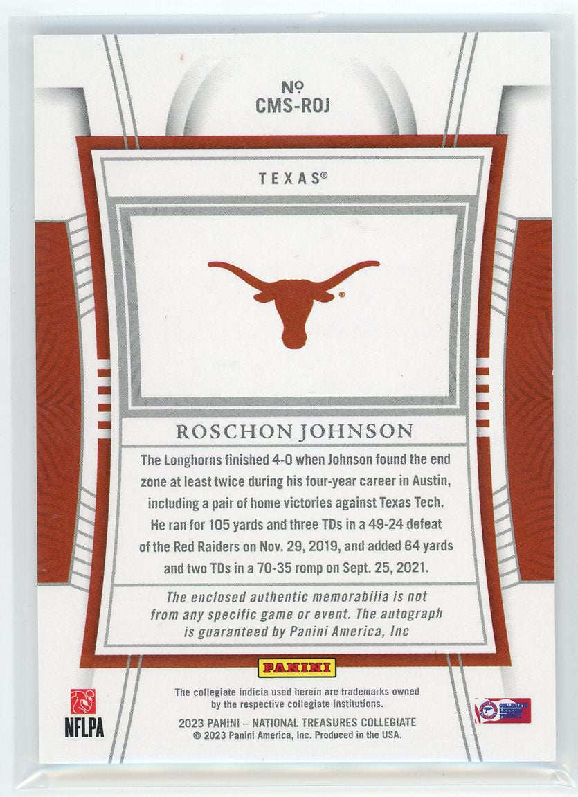 2023 Panini National Treasures #CMS-ROJ Roschon Johnson Patch Auto /49