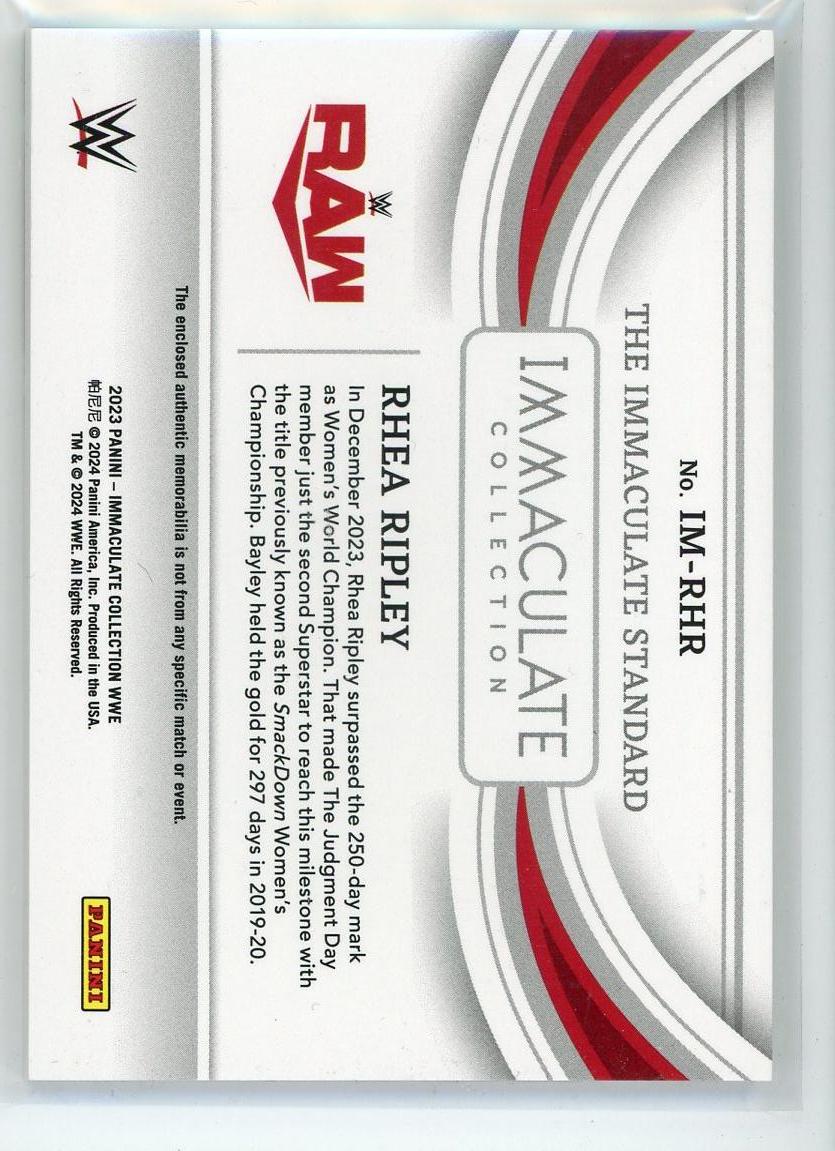 2023 Panini Immaculate #IM-SFR Rhea Ripley The Immaculate Standard /99