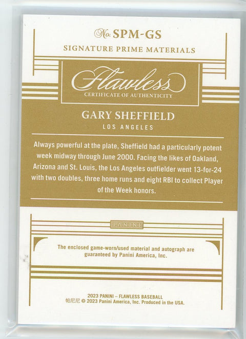 2023 Panini Flawless #SPM-GS Gary Sheffeild Signature Prime Materials /10