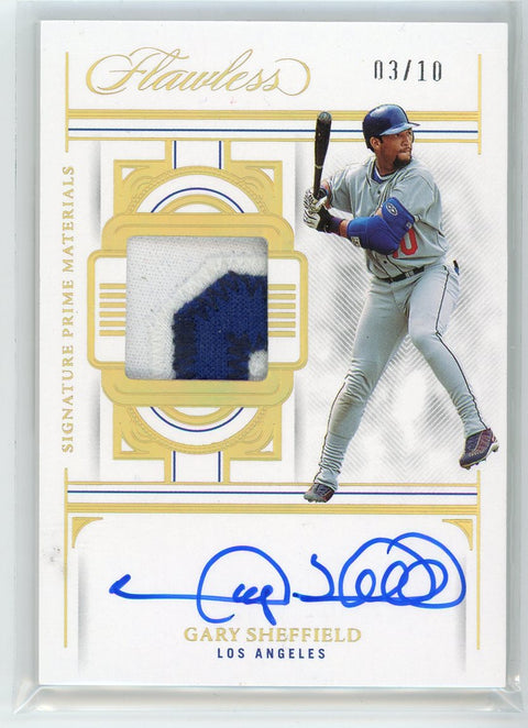 2023 Panini Flawless #SPM-GS Gary Sheffeild Signature Prime Materials /10