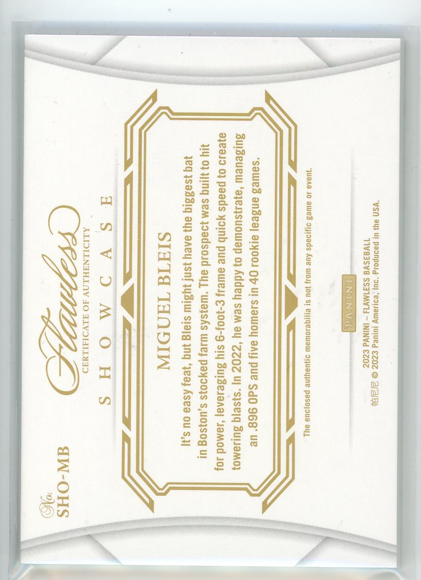 2023 Panini Flawless #SHO-MB Miguel Bleis Showcase Patch /25