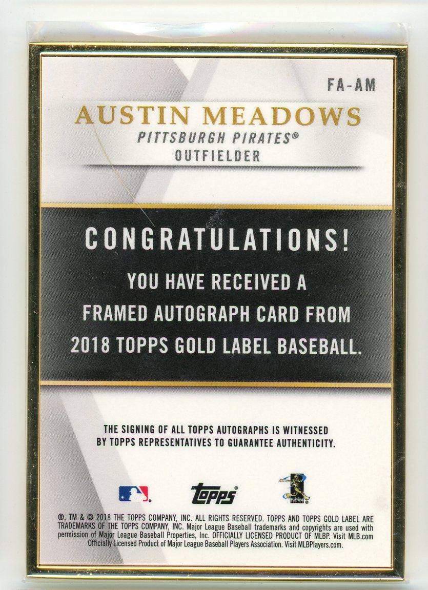 2018 Gold Label #FA-AM Austin Meadows Framed Autograph /75