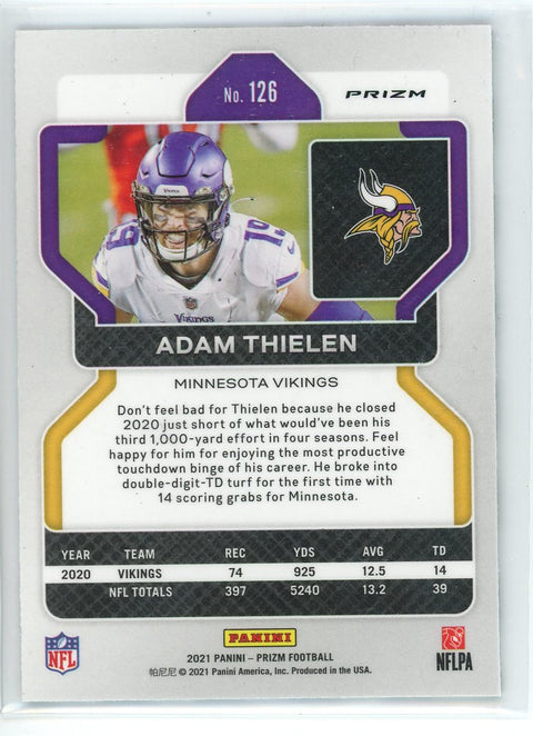 2021 Panini Prizm #126 Adam Thielen Black and White Checker