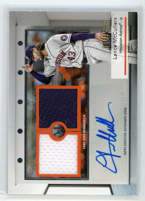 2024 Topps Museum #SWDRA-LM Lance McCullers Signature Swatches Dual Relic /299