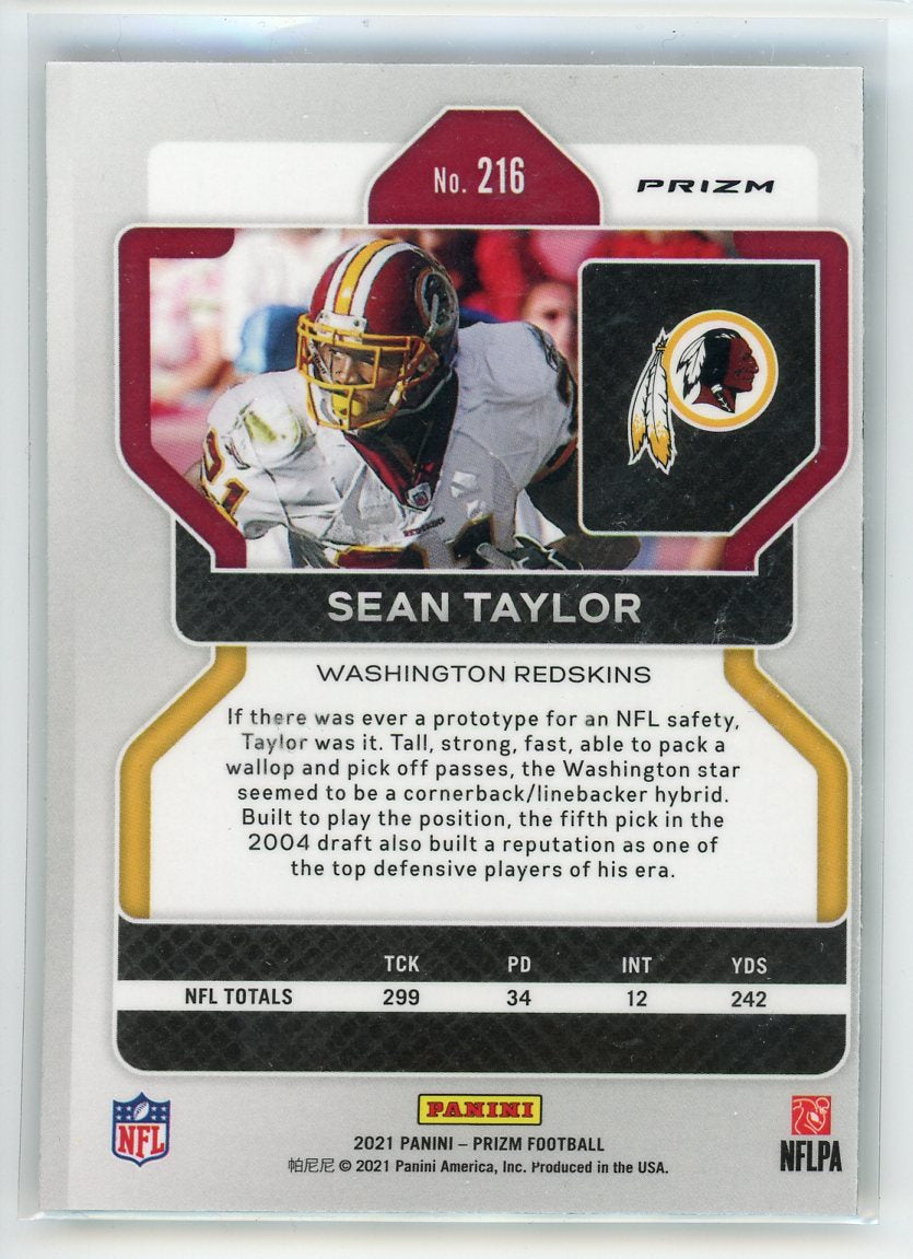 2021 Panini Prizm #216 Sean Taylor Black and White Checker